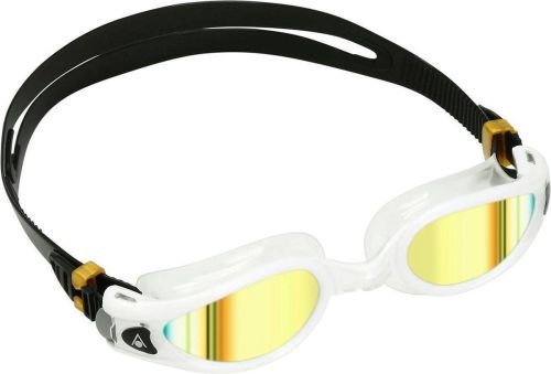 Aqua Sphere Kaiman EXO - Zwembril - Volwassenen - Gold Titanium Mirrored Lens - Wit/Transparent