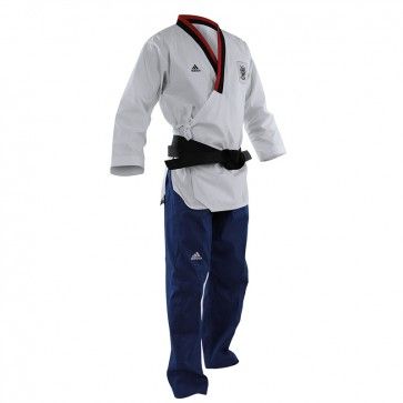 Adidas Poomsae Taekwondo Anzug Jungen WeiB Hellblau 120cm