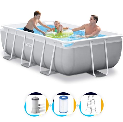 Intex Pool 300 x 175 x 80 | Rechteck Prisma Rahmen mit Filterpumpe