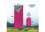 Oventure Schlafsack SleepPlus - pink | 3-Jahreszeiten-Schlafsack | Komfortabel bis 8 °C | Für Camping, Übernachtung und Festivals