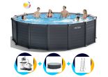 Intex Schwimmbad Graphit Platte 478 x 124 cm | Rund