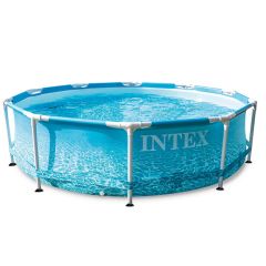 Intex Pool rund 305 x 76 | Beachside Metallrahmen mit Filterpumpe