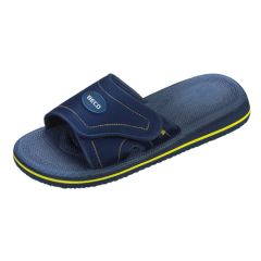 Badelatschen mit Klettverschluss unisex blau/gelb Größe 46